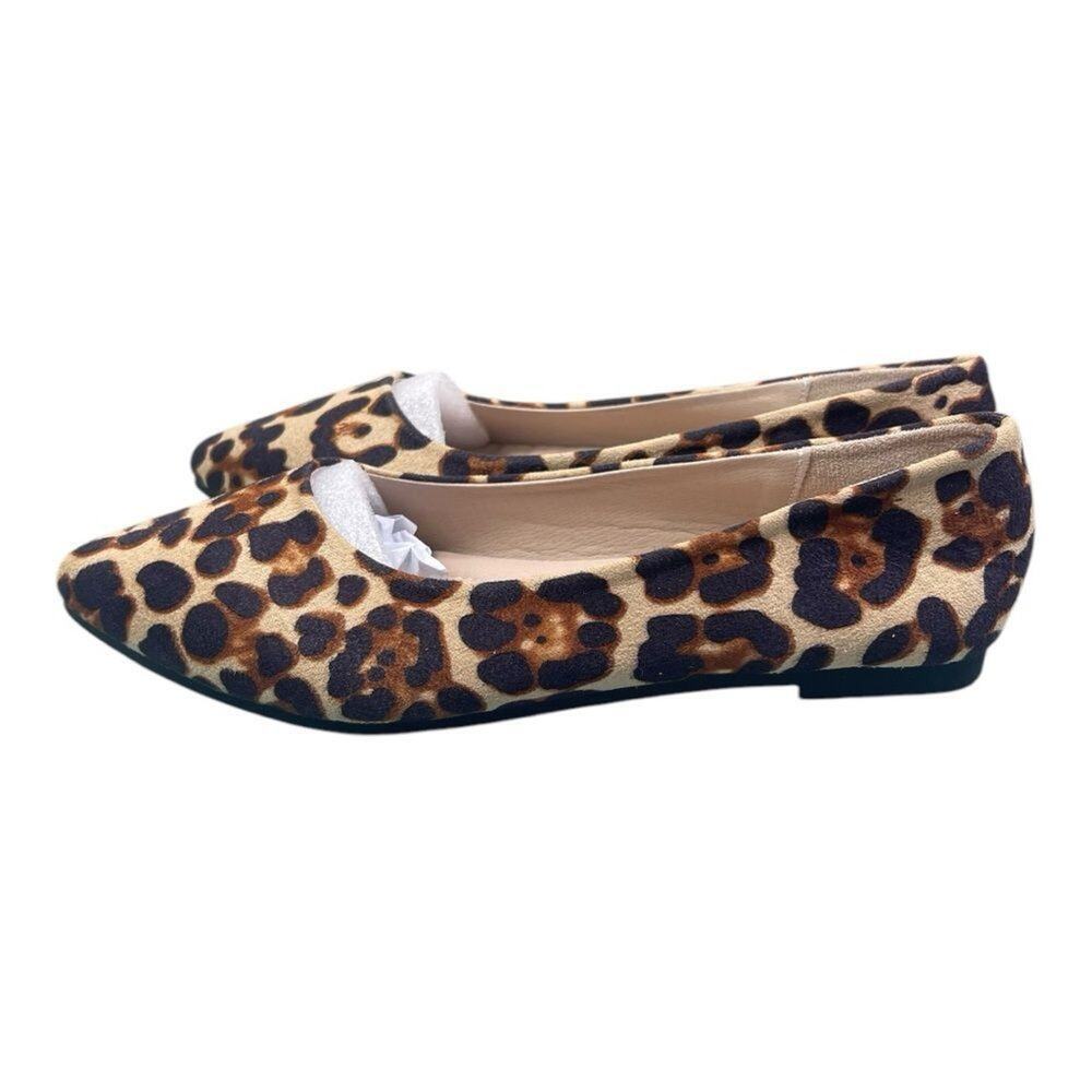 Migibili Leopard Print Pointed Toe Ballet Flats 8.5 - Picture 11 of 16